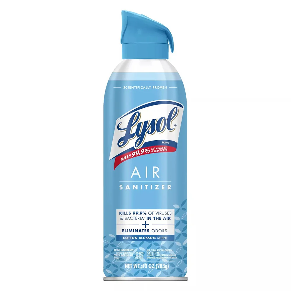 Superior Lysol Air Sanitizer Spray Cotton Blossom Scent Eliminates Odors and Kills Bacteria in the Air 10Oz 283g Enhanced