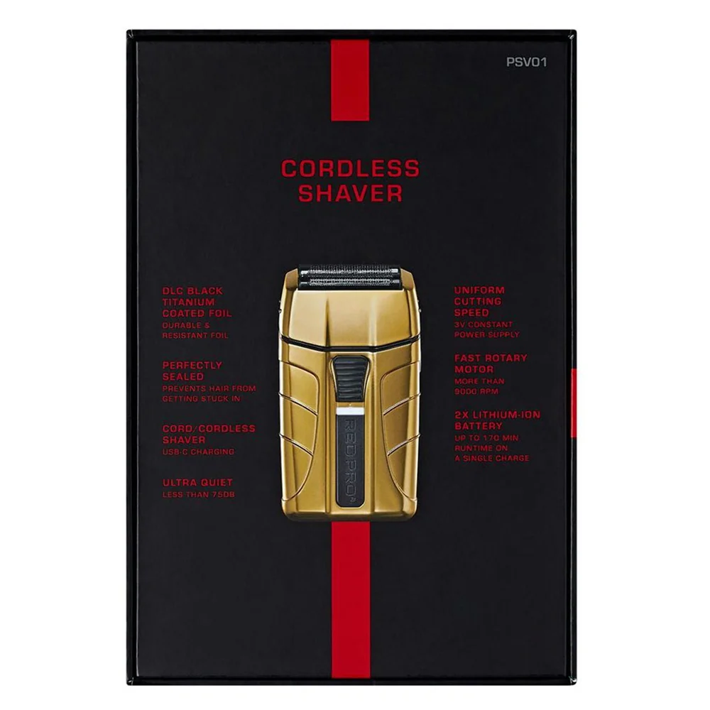 Clean Kiss Red Pro Cordless Shaver Matte Gold for Smooth Close and Comfortable Shaving 1Ea Top-Quality