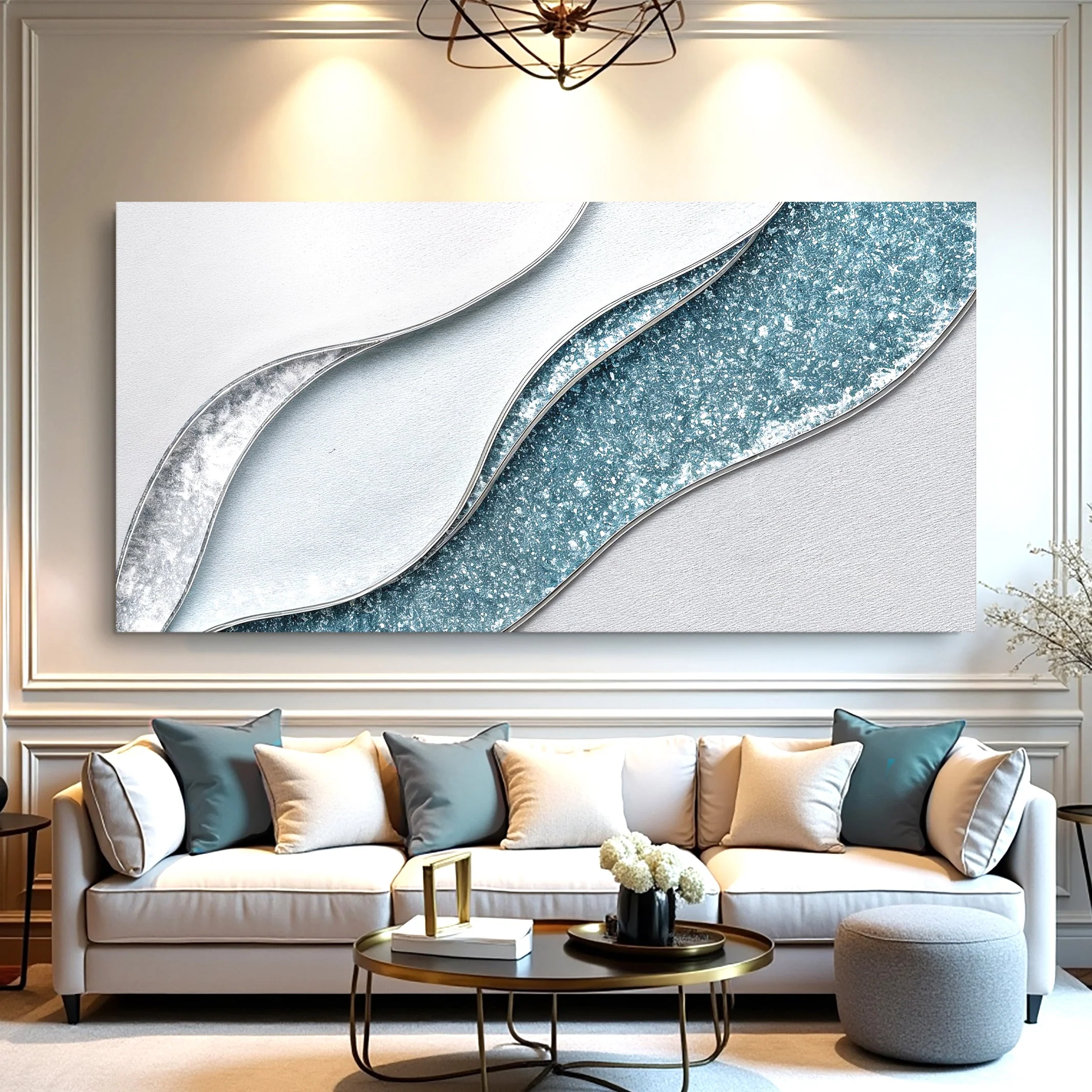 Carefully Designed Lighter Waves Wall Art Fine Crafted