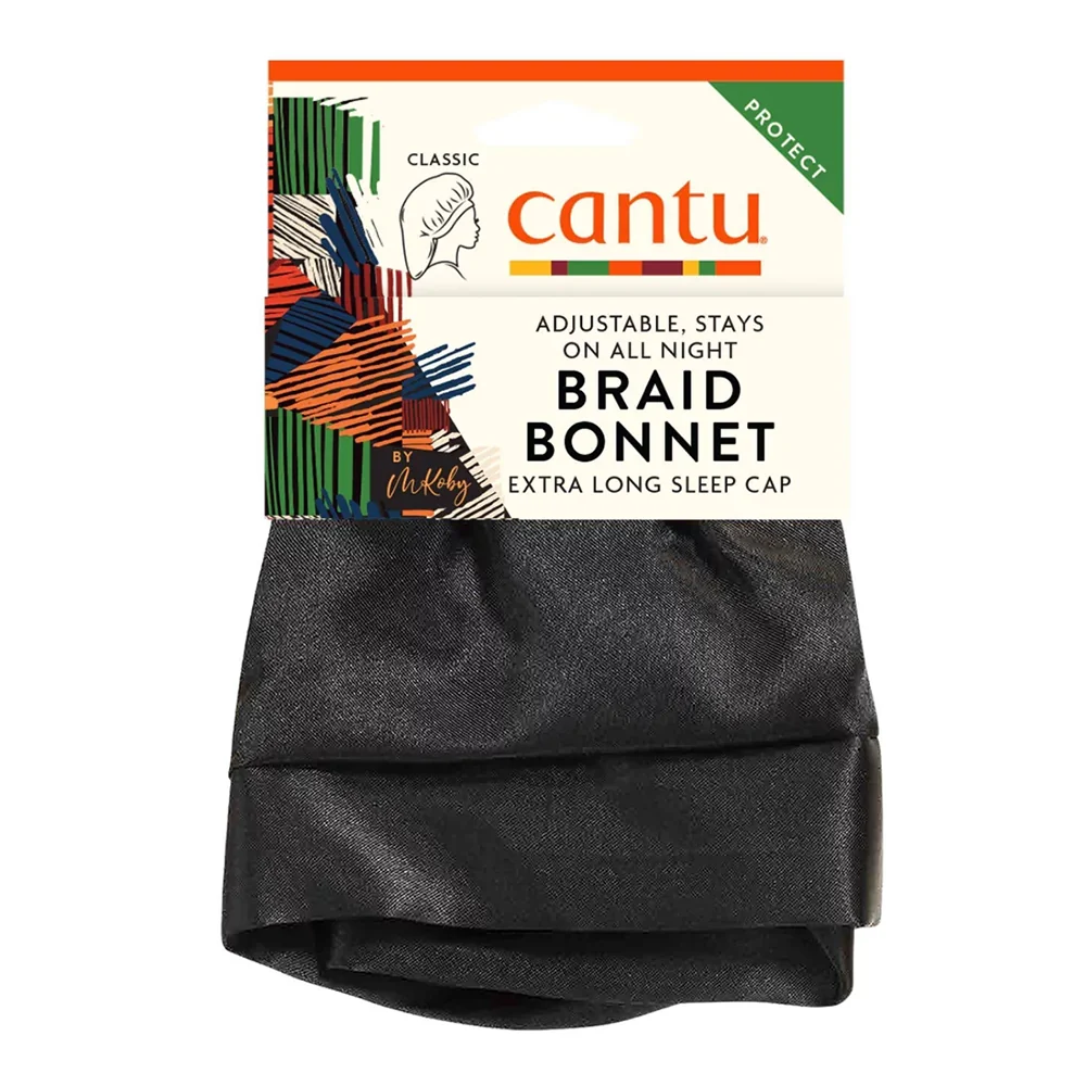 Crafted Cantu Extra Long Satin Braid Bonnet Sleep Cap for Braid Protection and Style Preservation 1Ea Versatile