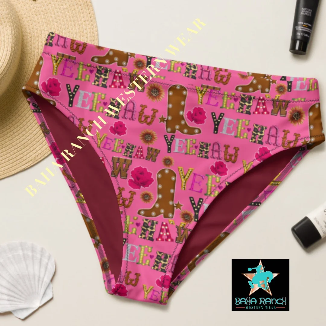 Eco-Friendly Yeehaw Pink Yeehaw Bikini Bottom Secure