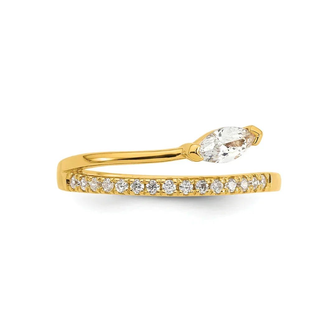 Professional Cubic Zirconia Fashion Snake Pave Ring Environmentally Friendly