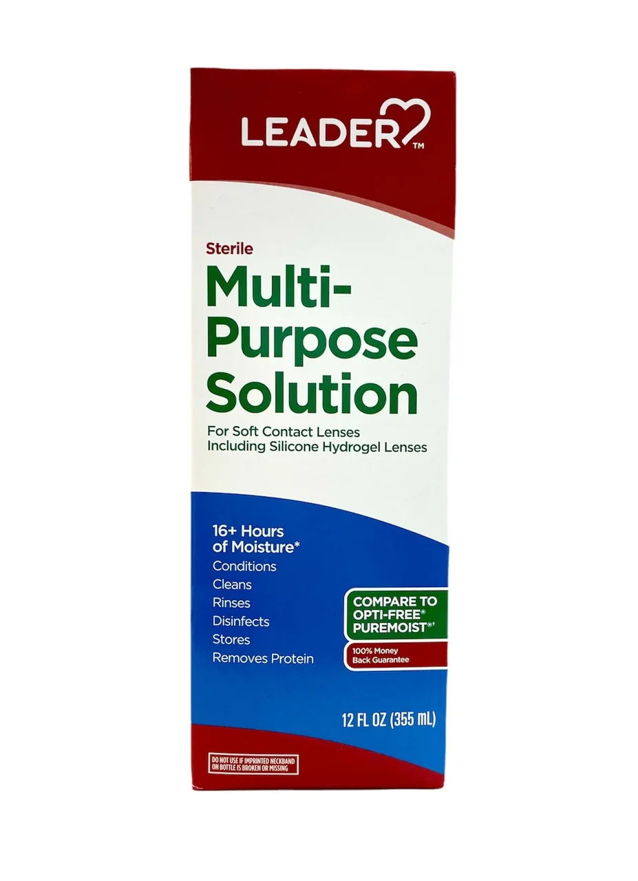 Official Leader Multi Purpose lenses Solution Sterile 12 Oz Authentic