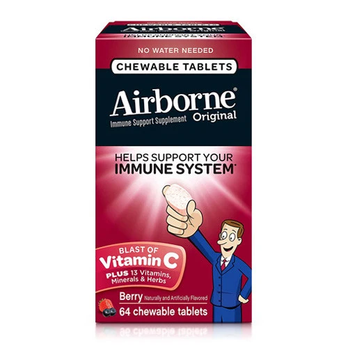 Certified Airborne Immune Support With Vitamin C Chewable Tablets Berry - 64 Ea Specialty