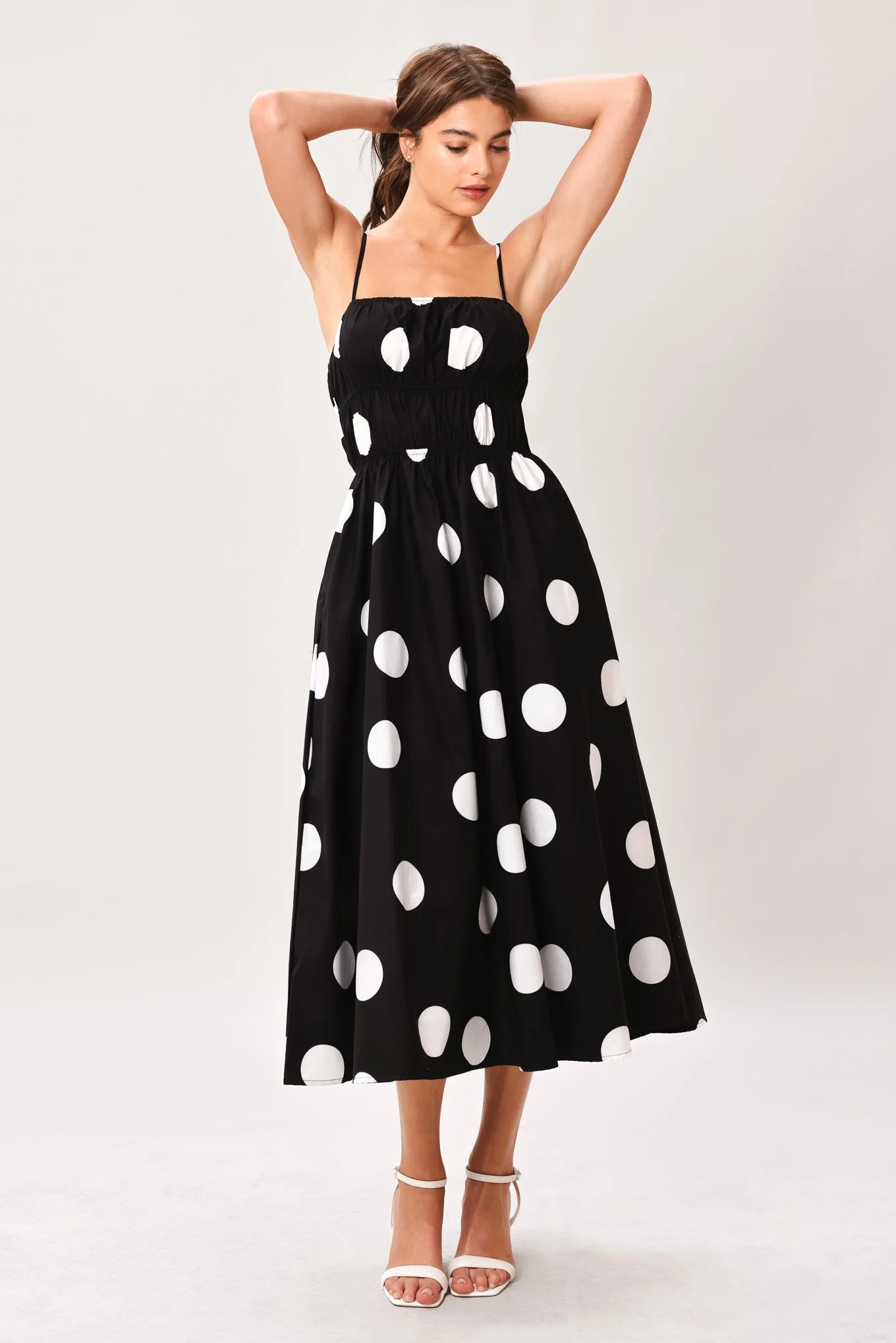 Top-Quality Dot Theory Woven Midi Dress Soft