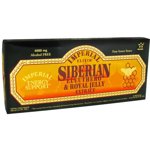 Specialty Imperial Elixir Siberian Eleuthero and Royal Jelly Extract Imperial Energy Support 0.34Oz 10ml 10Ea Exclusive