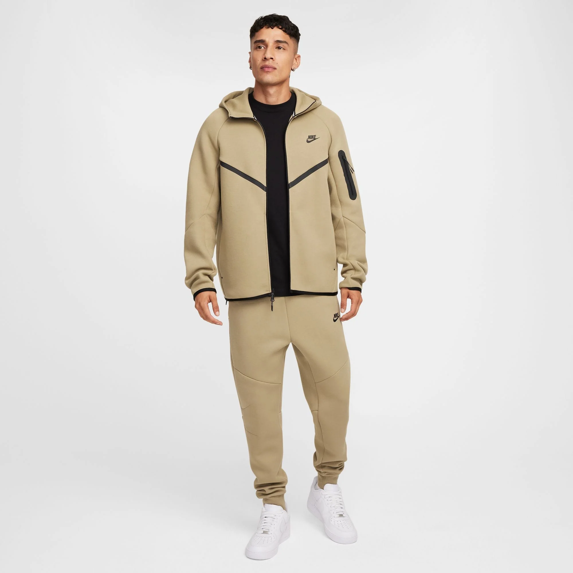 Quality Nike Mens Tech Full Zip Windrunner Hoodie - Neutral Olive Black Comfortable
