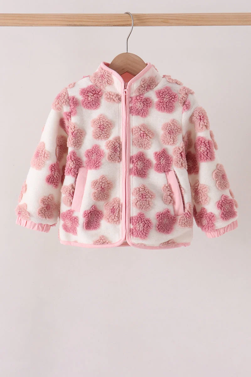 Sustainable Floral Print Fleece Jacket Comfortable