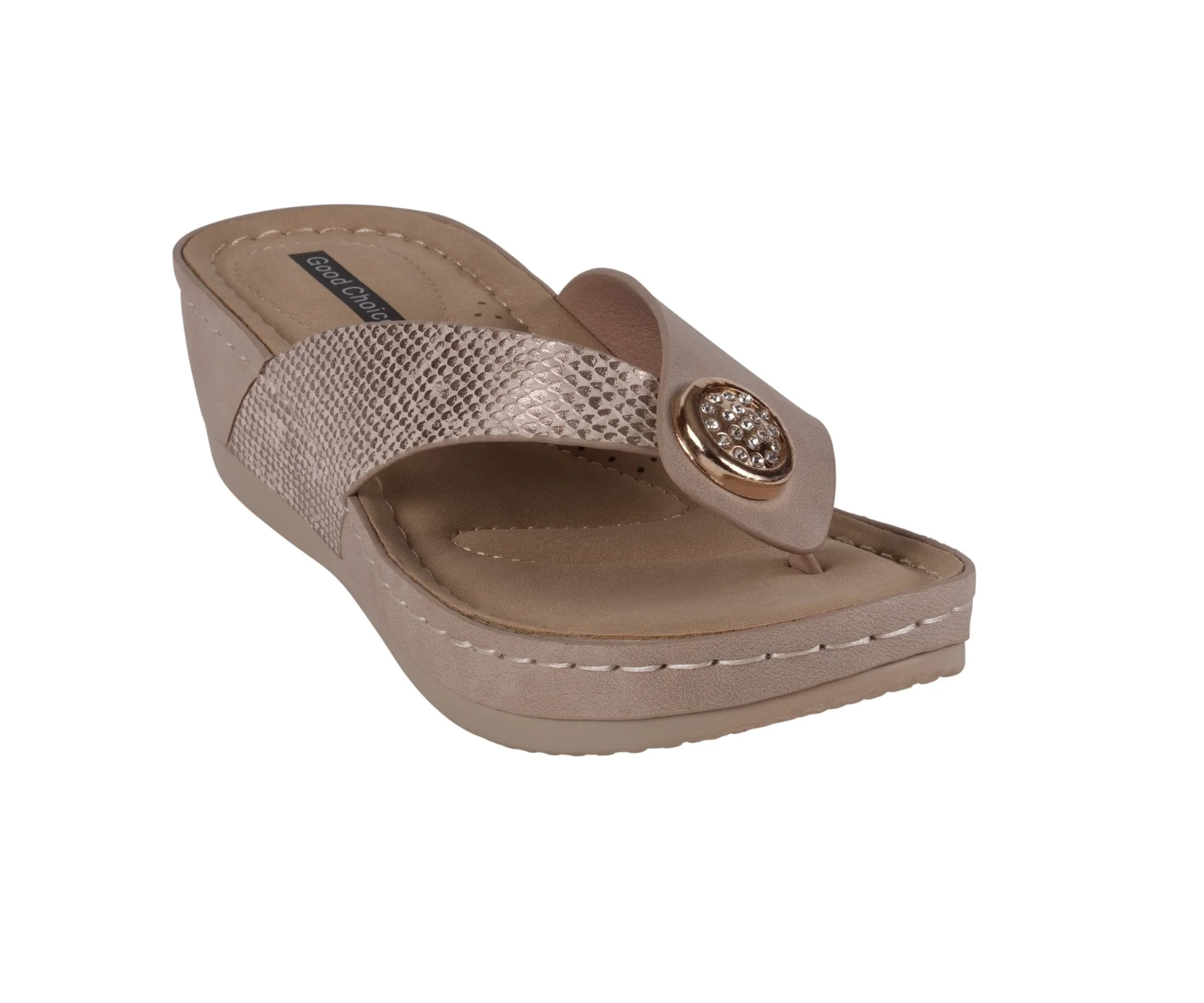 Eco-Friendly Women's Dafni Bronze Wedge Sandals Sustainable