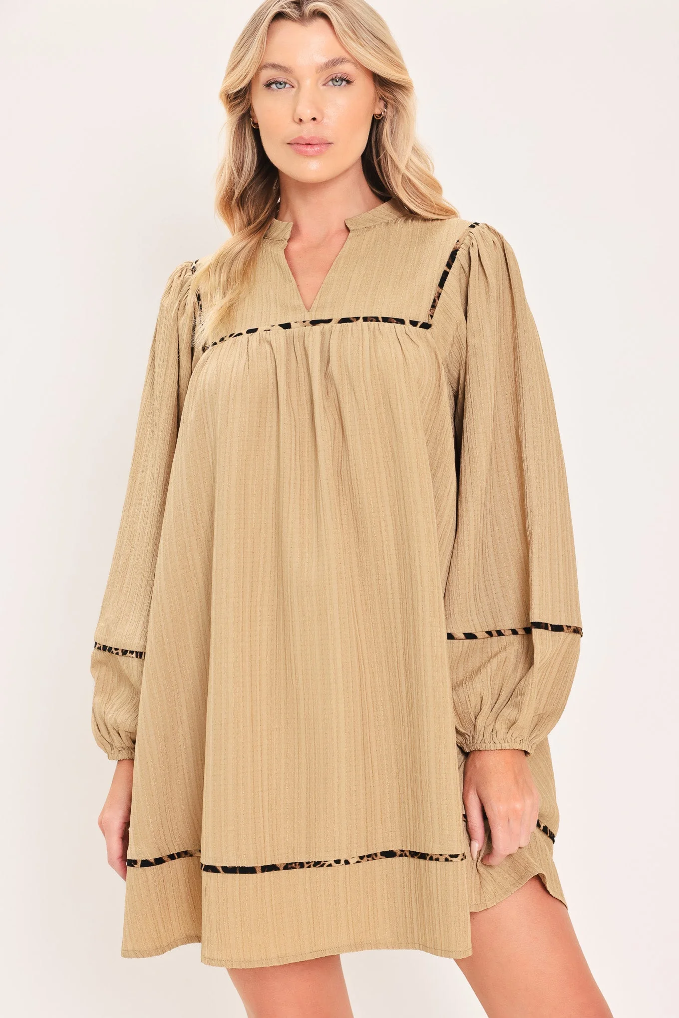 Breathable Natural Linen Melody Woven Mini Dress Exclusive