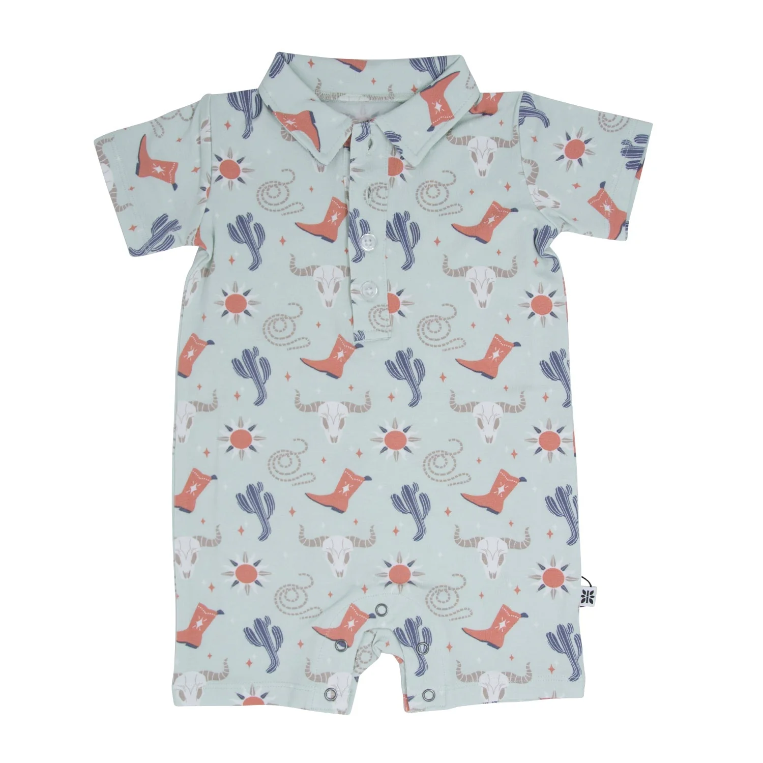 Certified Bulls Boots Lasso Western Polo Romper Elegant