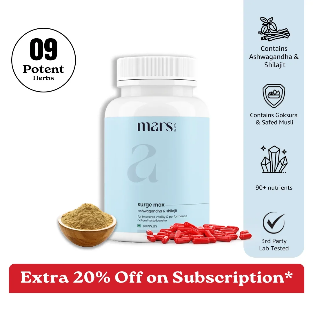 Verified Mars Surge Max A Natural Testosterone Support With Ashwagandha Shilajit 60N Elite