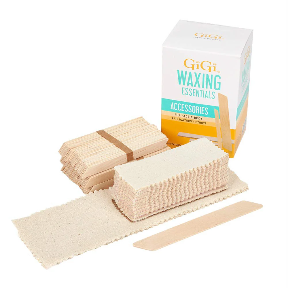 Exceptional GiGi Waxing Essentials Applicators and Muslin Strips for Face and Body 100 Ea High-End