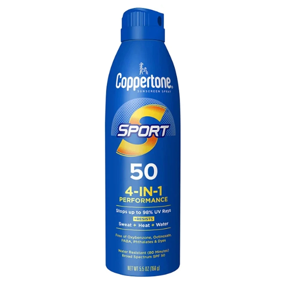 Carefully Designed Coppertone Sport SPF 50 4 in 1 Performance Sunscreen Spray for Sun Protection 5.5Oz 156g Healthy