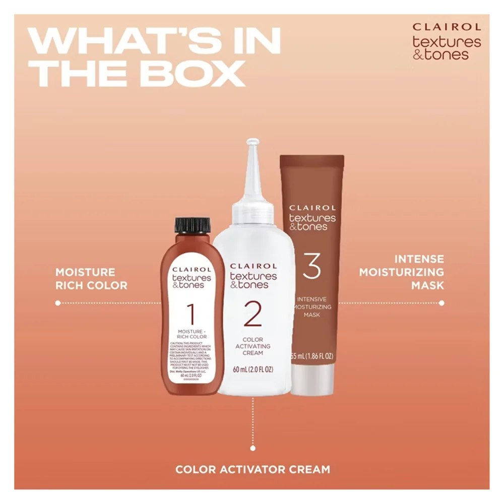 Artisan Clairol Textures and Tones Hair Color 8RO Sunset Copper Moisturizing Mask Detangle and Strengthening Hair 1Ea Safe