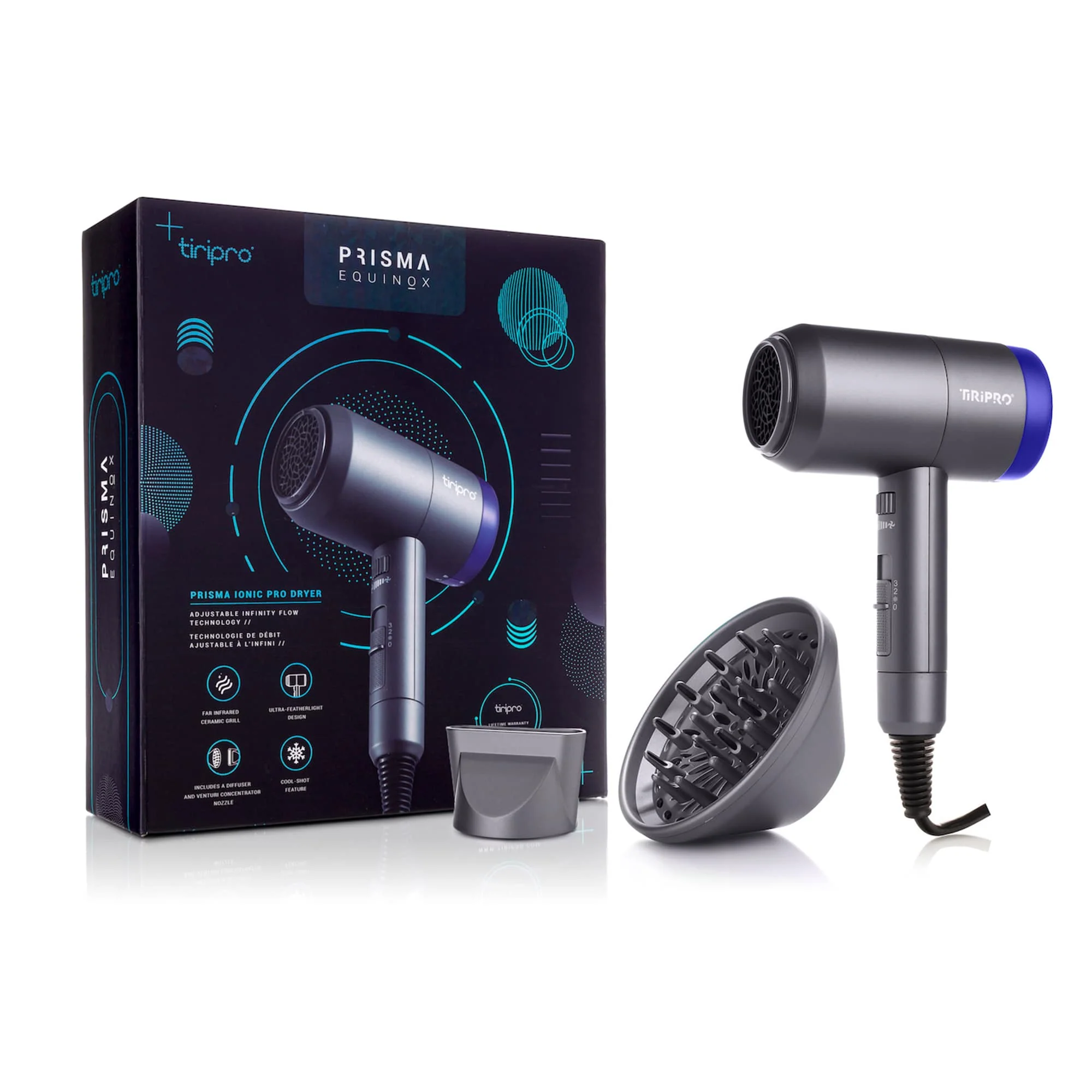 Crafted Tiri Pro Prisma Pro Dryer with Adjustable Airflow Technology Accessories Included Smooth