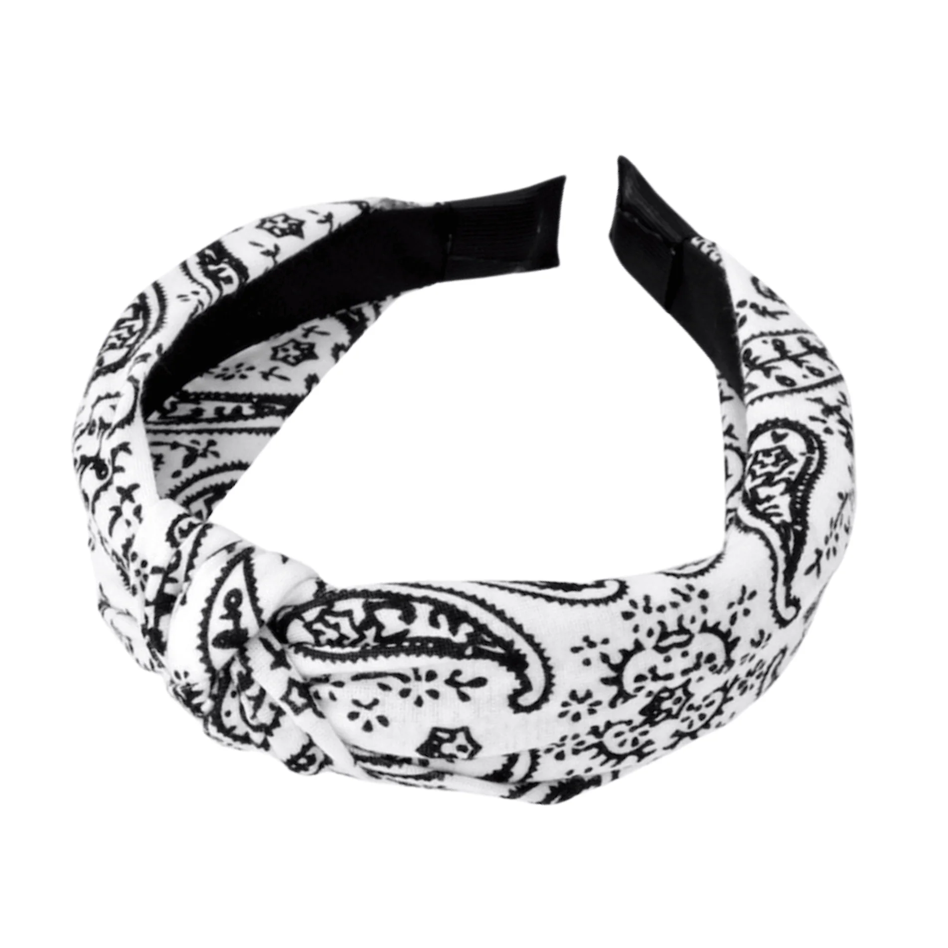Breathable White Black Bandana Twisted Headband Eco-Friendly