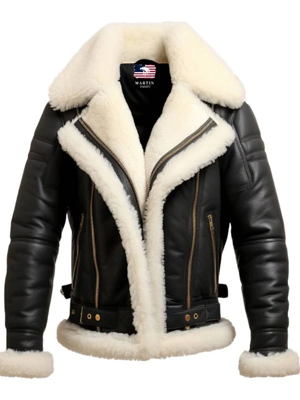 Stylish Men Aviator B3 Bomber Black Leather Jacket User-Friendly