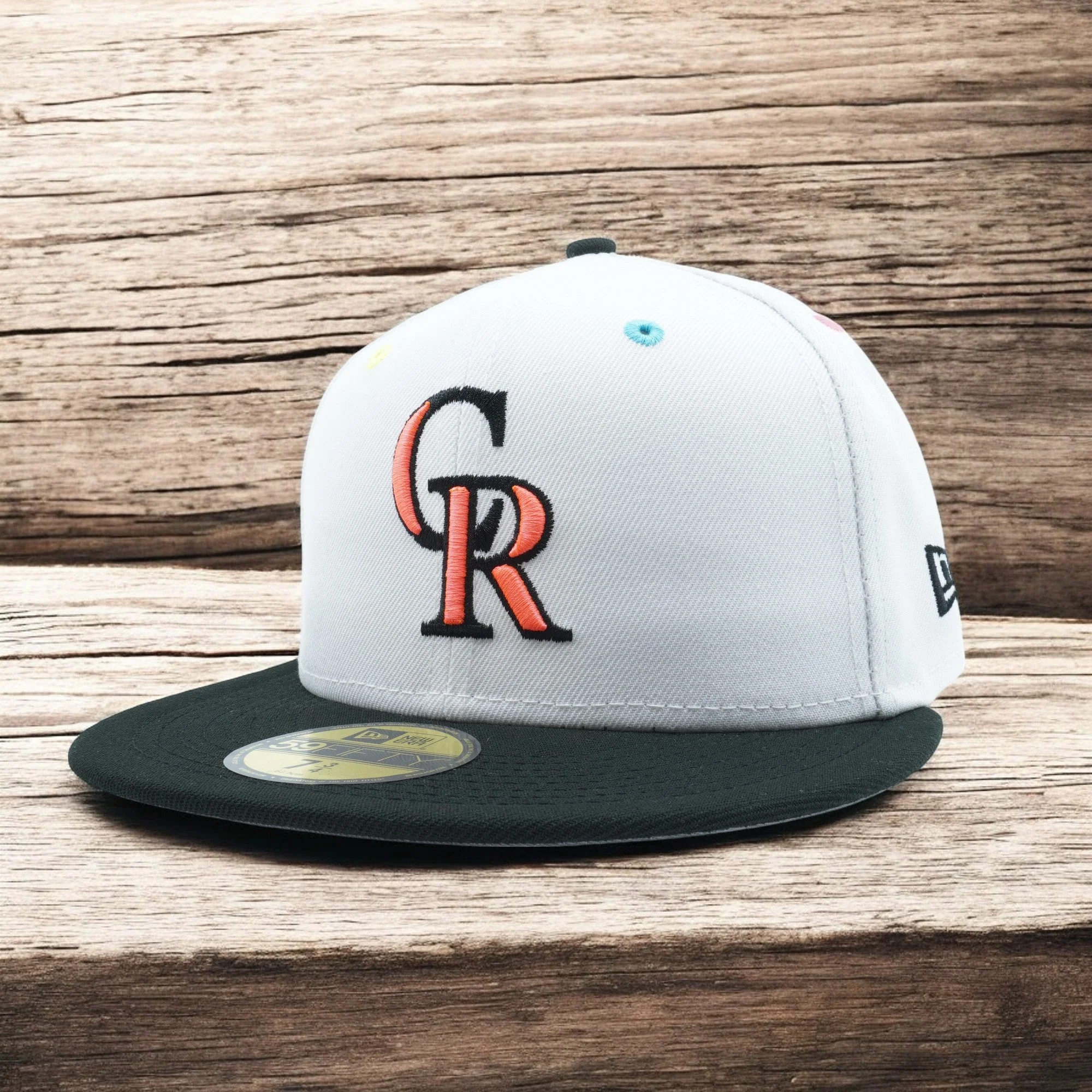 Green New Era Men's MLB Colorado Rockies 5950 25Th Anniversary Fitted Natural