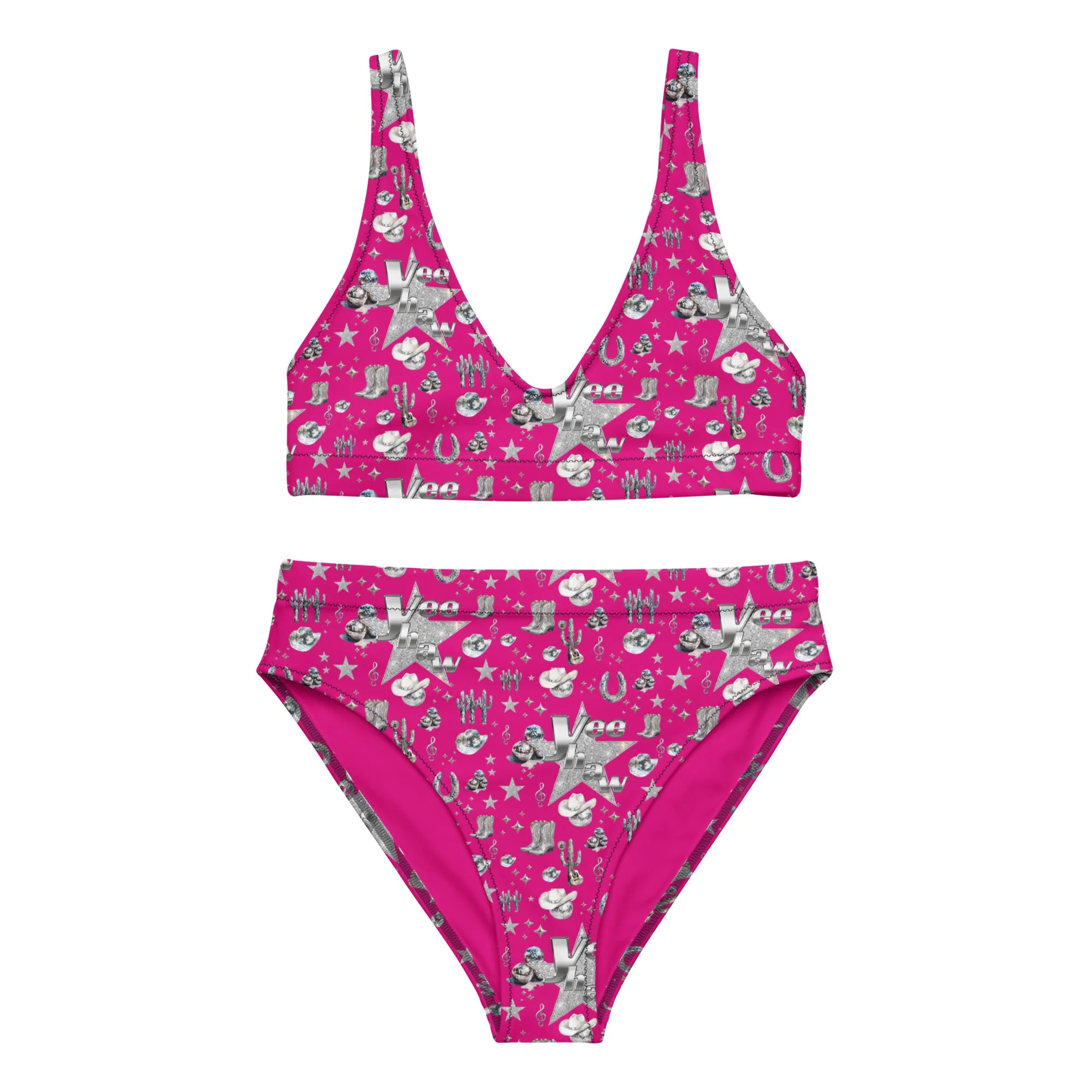 Certified Baha Ranch Yeehaw Magenta Rhinestone Cowgirl Turquoise Bikini Secure