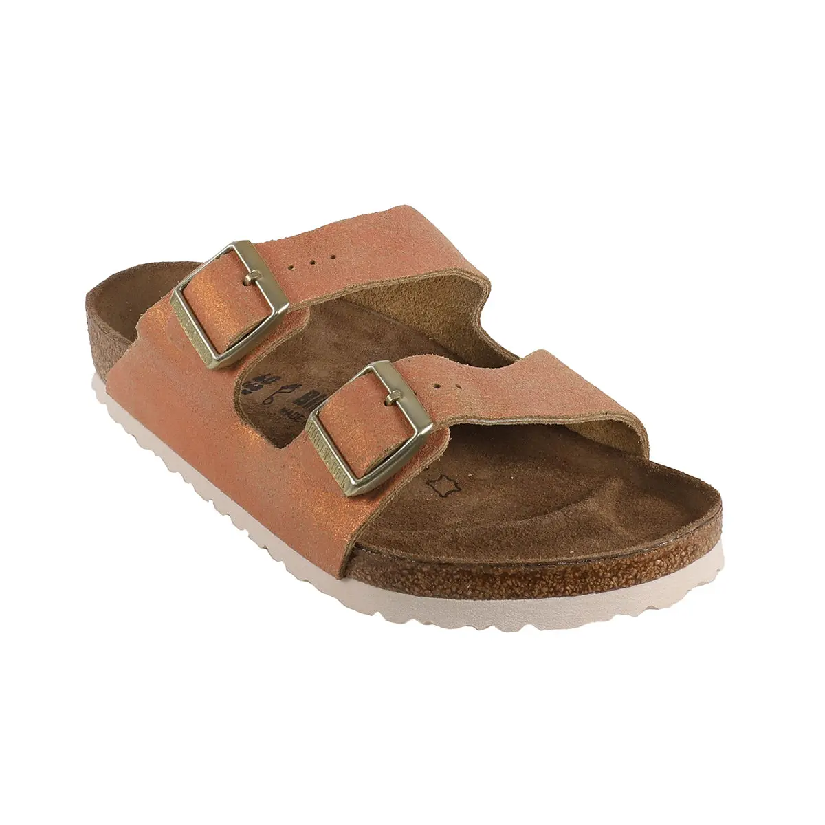 Durable Birkenstock Arizona Suede Leather Sandals Washed Metallic Sea Copper 37 Regular Wide Relaxed