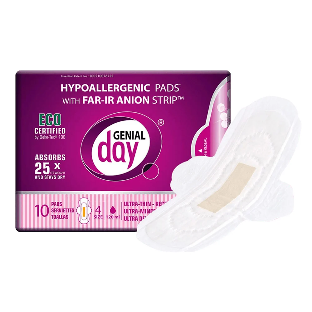 Versatile Genial Day Super Absorbent Eco Regular Flow Pads With Anion Strip 10 Ea Classic