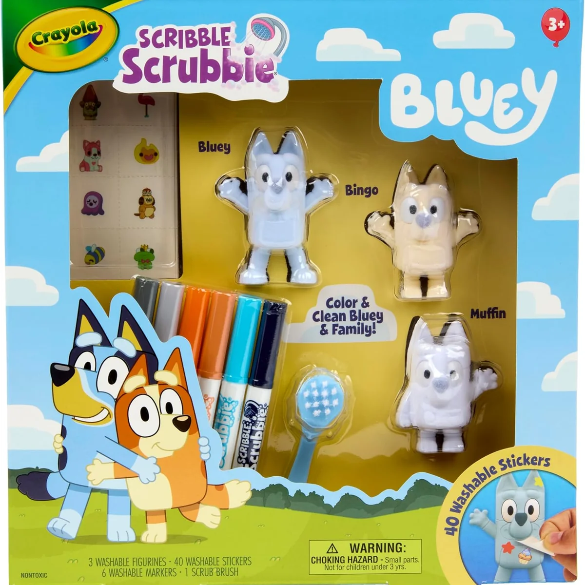Minimalist Scribble Scrubbie Bluey 3 Pack Sustainable