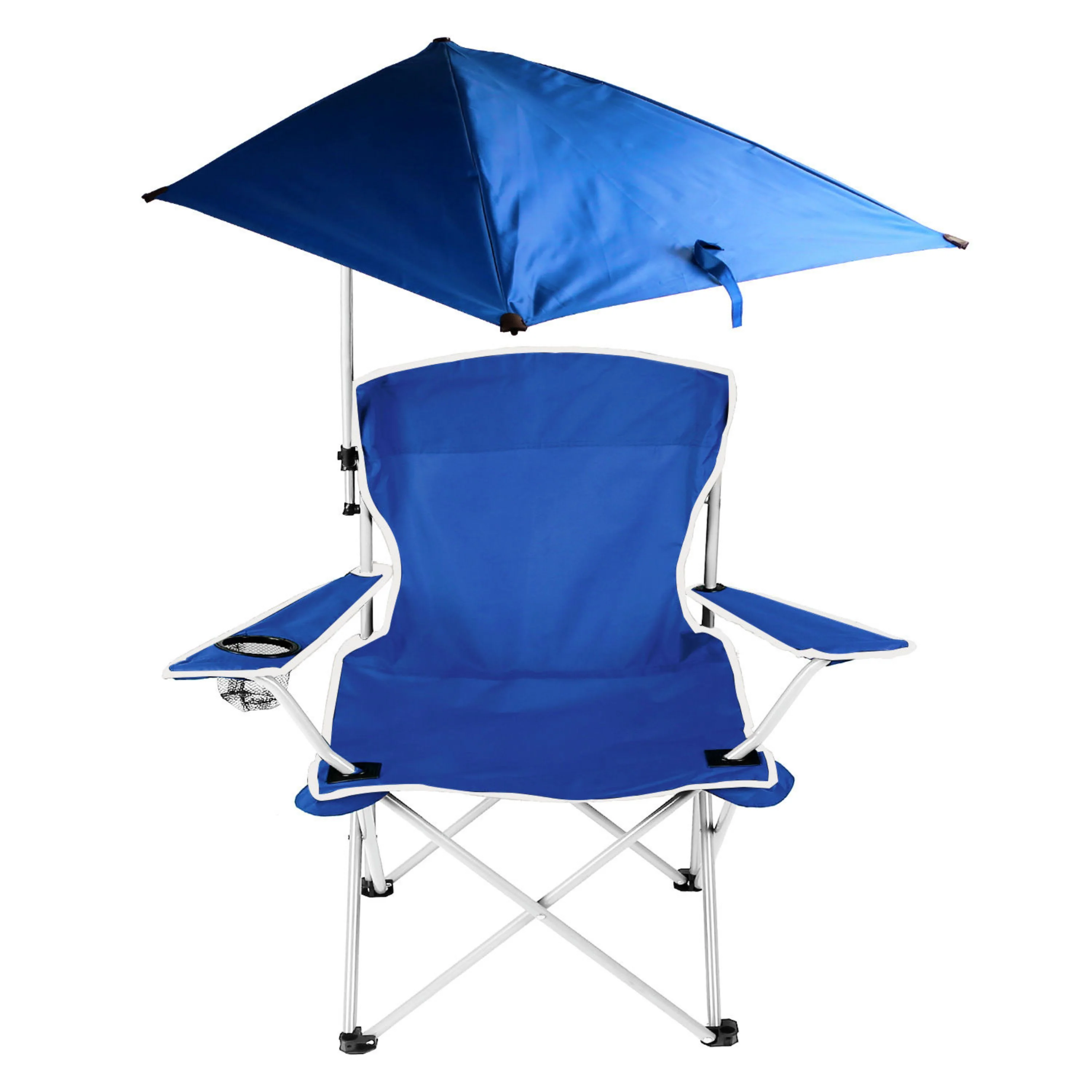 Superior Fresh Fab Finds Foldable Beach Chair with Detachable Umbrella Armrest Adjustable Canopy Stool with Cup Holder Carry Bag for Camping Poolside Travel Picnic Lawn Chair Advanced