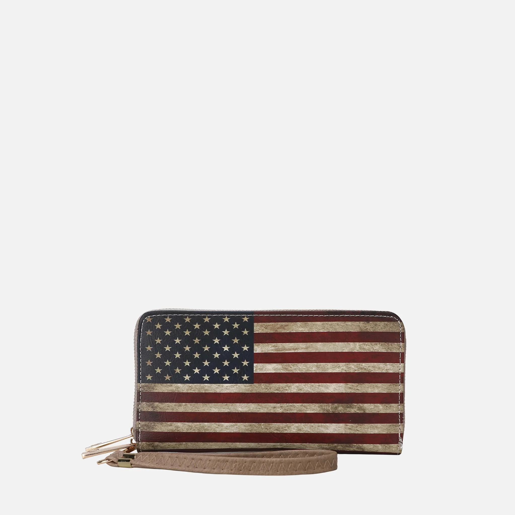 Solid MKF Collection by Mia K. - Uriel Printed Flag Wallet Efficient