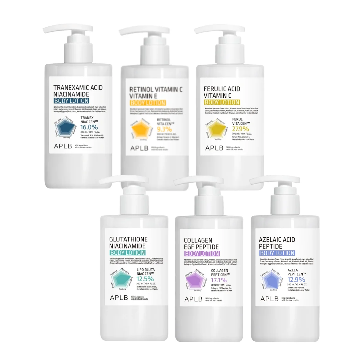 Breathable APLB Body Lotion 300ml 6 types Convenient