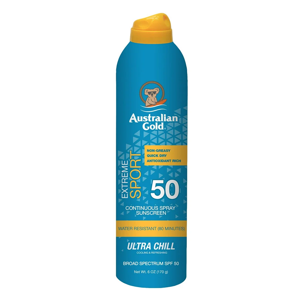 Certified Australian Gold X Treme Sport Continuous SPF 50 Sunscreen Spray 6 Oz Minimalist