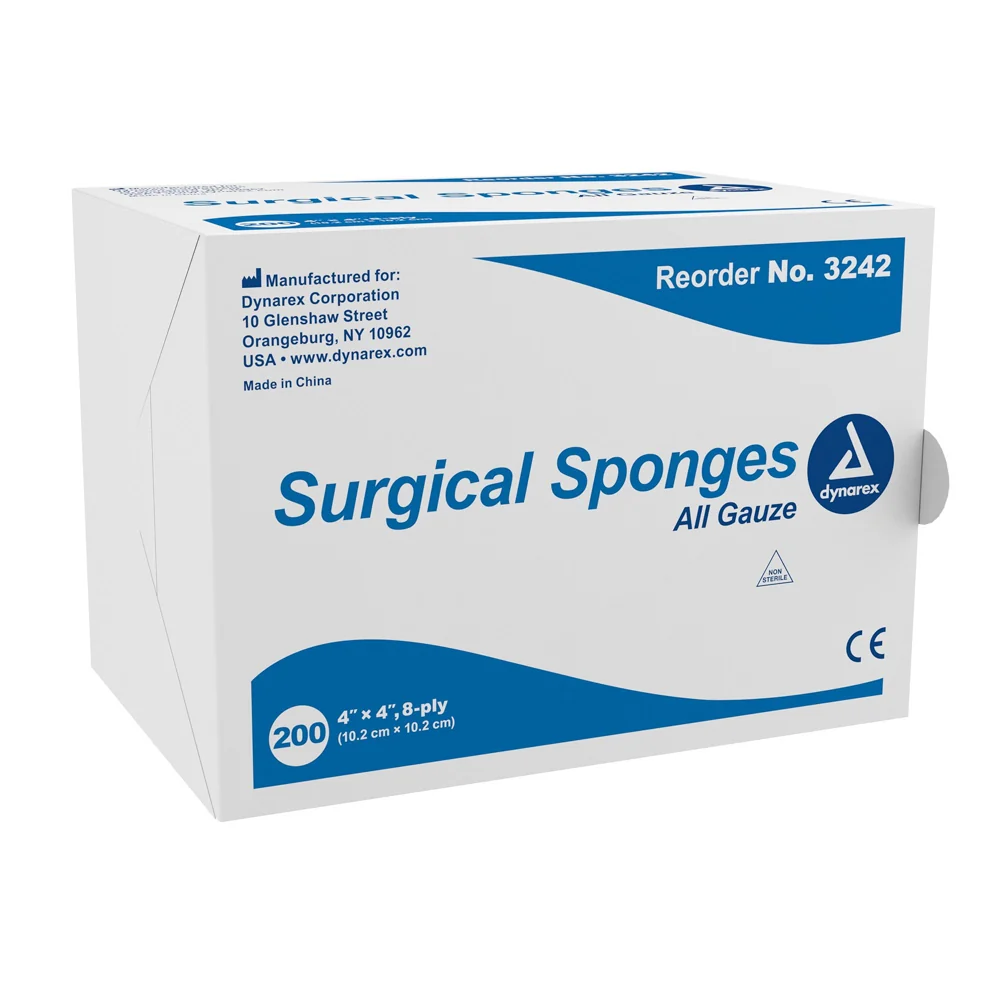 Comfortable Dynarex All Gauze Sponges 4in X 4in 12 Ply Non-Sterile 200 Ea Fast