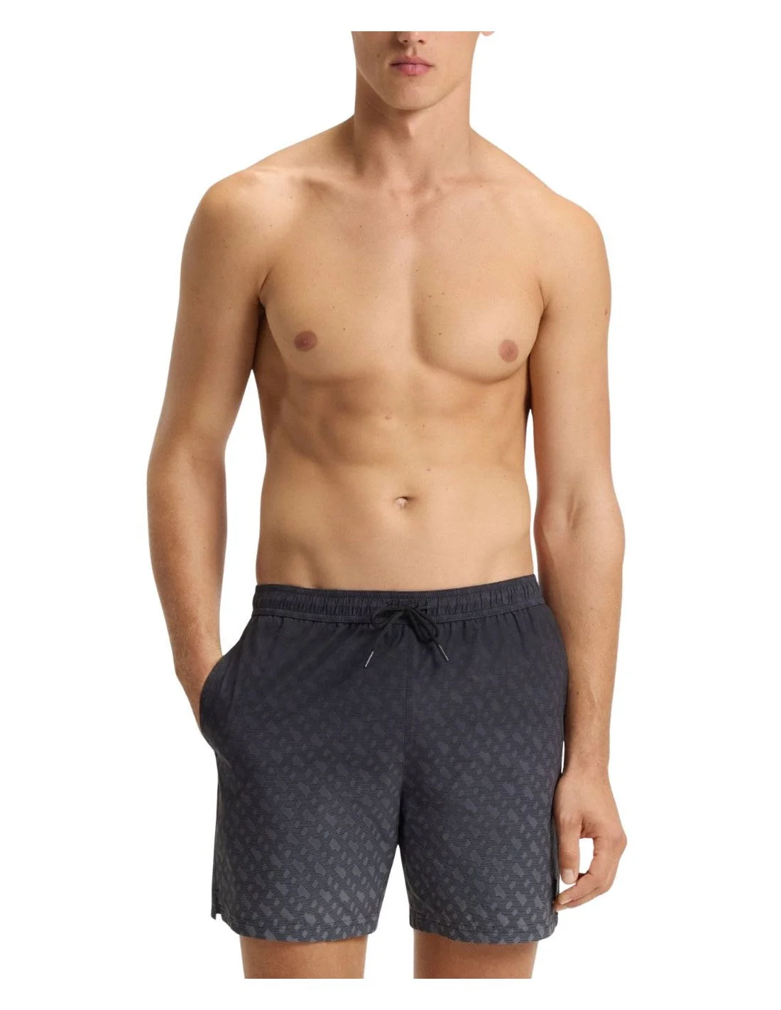 Easy-to-Use Boss Vale Monogram Print Shorts - Black Soft