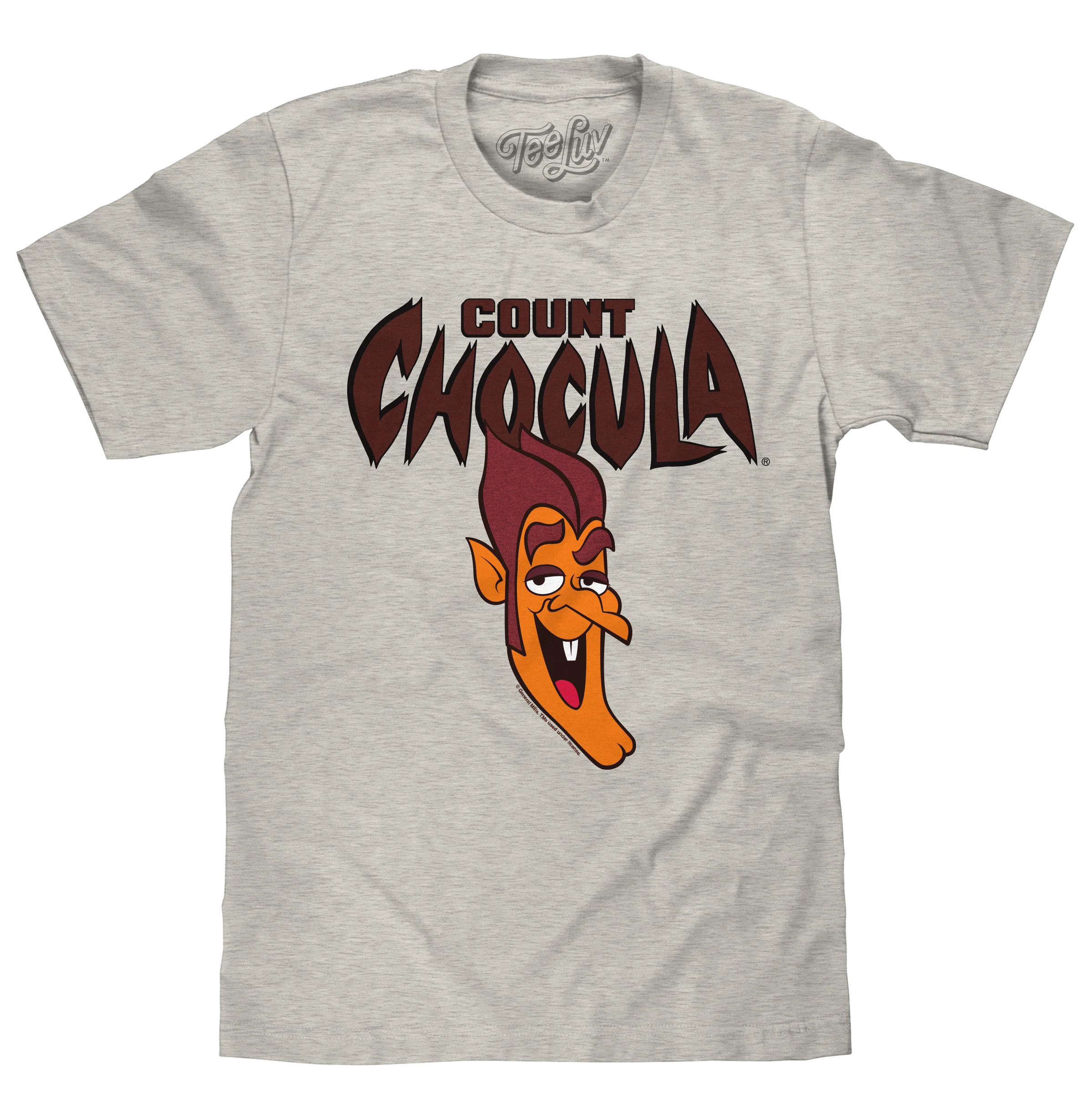 Classic Retro Count Chocula Monster Ce Mascot T-Shirt - Oat Heather Organic