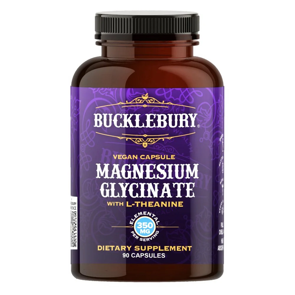 Certified Bucklebury Magnesium Glycinate with L Theanine Capsules for Relaxation Calm and Muscle Support 90Ea Luxury
