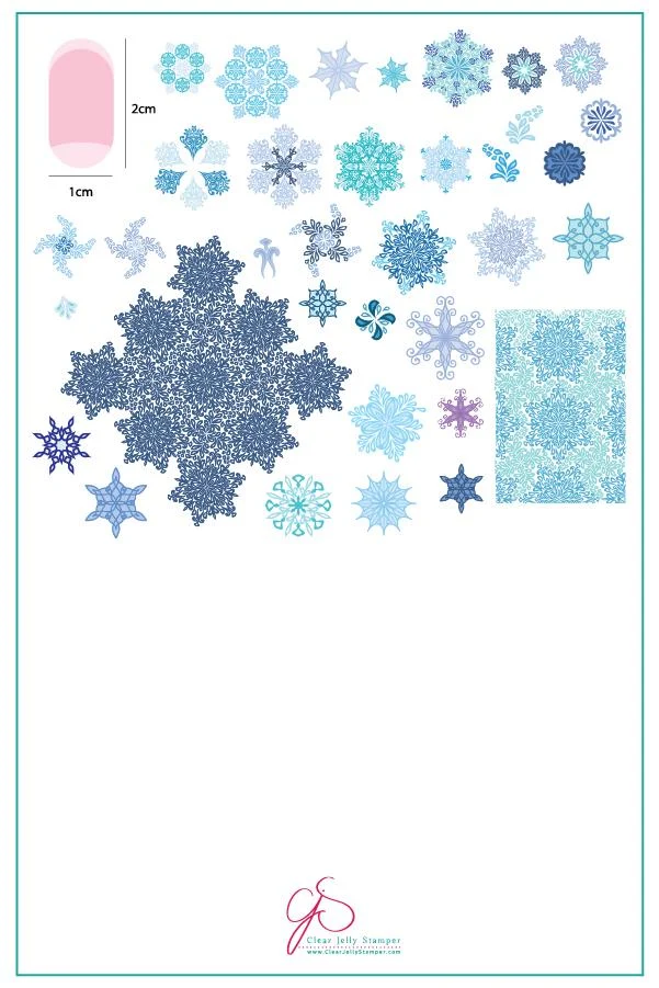Breathable Frozen Flakes CjS-143 - Clear Jelly Stamping Plate Classic