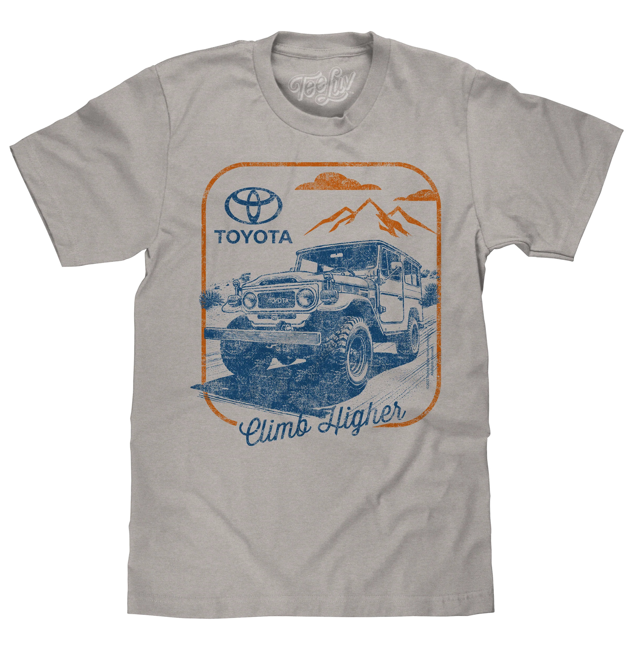 Smart Retro Toyota Land Cruiser Climb Higher T-Shirt - Light Gray Fashionable