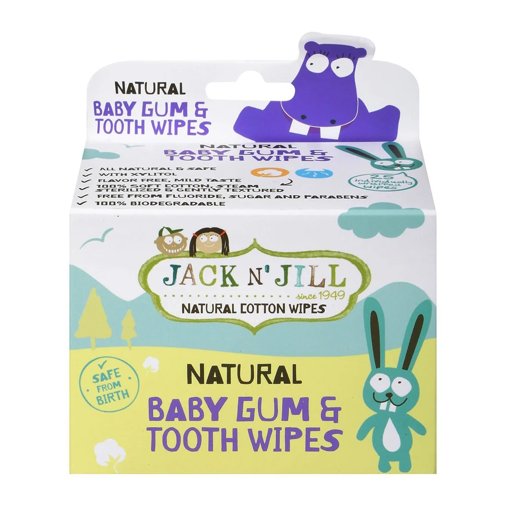 Consistent Jack N Jill Kids Natural Baby Gum And Tooth Wipes 25 Ea Easy-to-Use