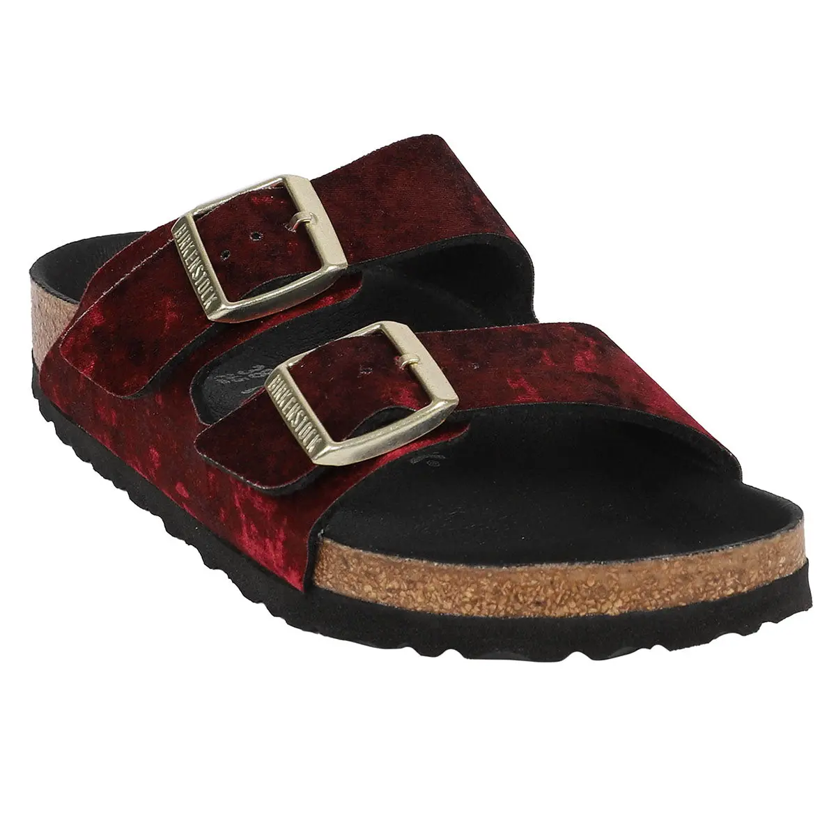 Consistent Birkenstock Arizona Textile Velvet Burgundy Sandals Expertly Made