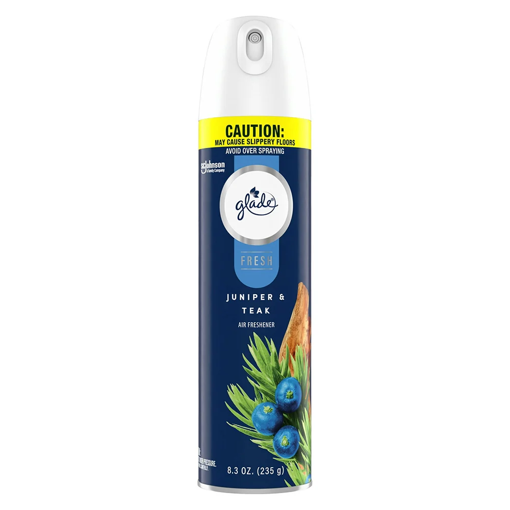 Versatile Glade Room Air Freshener Aerosol Spray Juniper for Eliminating Odors and Freshening the Air 8.3Oz 235g Soft