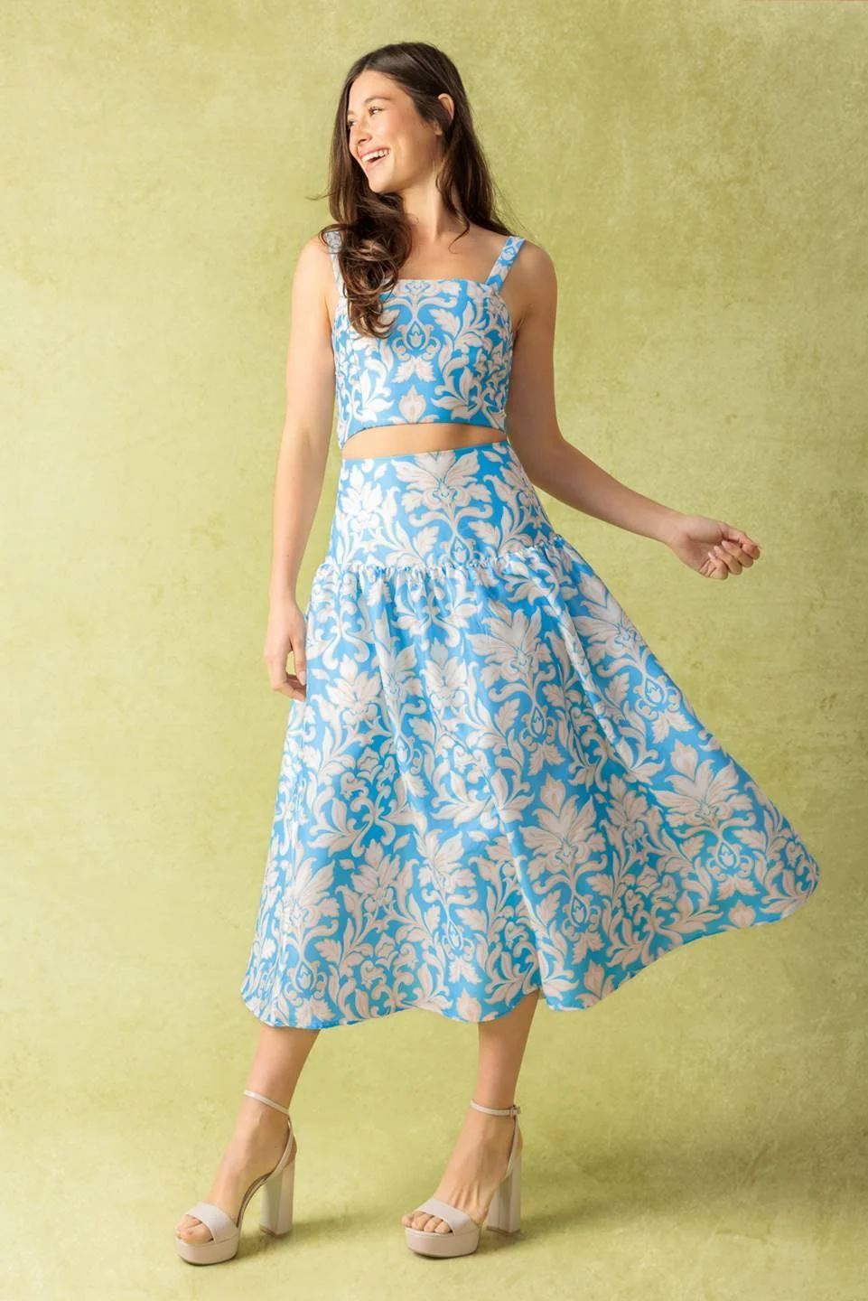 Solid Little Moments Woven Top and Skirt Set Premium Material
