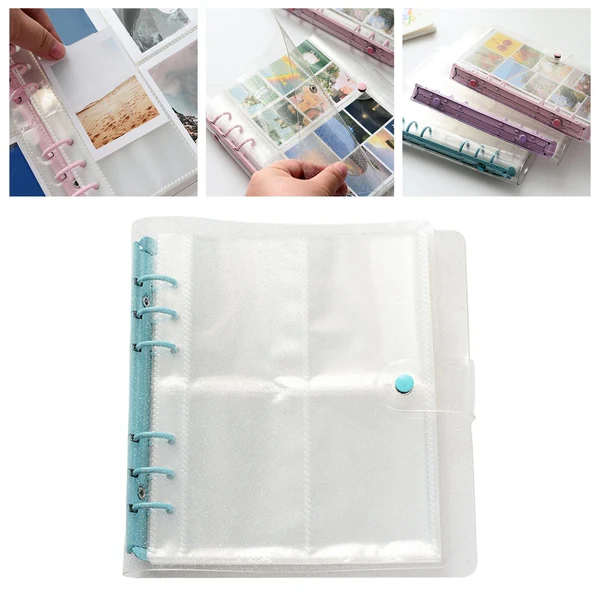 Verified Maxbell 3 inch Photo Album Picture Card Protectors Sleeve Pages Shiny Clear Blue Trendy