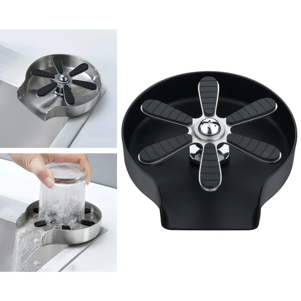 Safe Maxbell Faucet Rinser Glass Washer Bottle Rinser for Coffee Cup Baby Bottle Kitchen Black Efficient