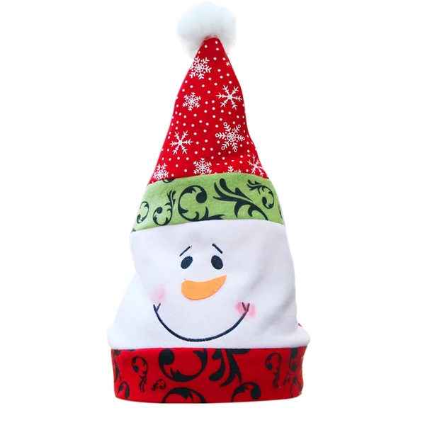 Specialty Maxbell Xma Party Supplier Chirstmas Snowman Hat with Delicate Blue and White Porcelain Flat Embroidery Outstanding