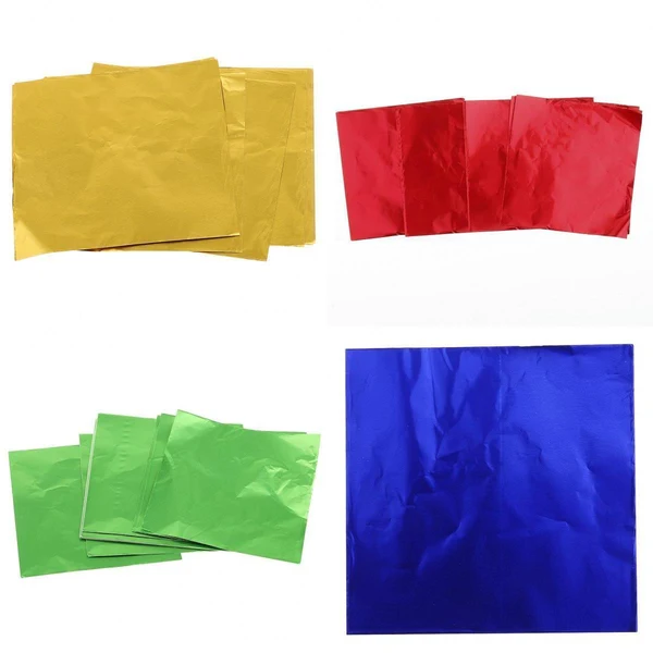 Exceptional Maxbell Maxbell 400 Pieces Mixed Chocolate Lolly Party Foil Wrappers Confectionary 8cm Square Sweets Candy Package Foil Paper Sheets For Wedding Party Supplies Effective