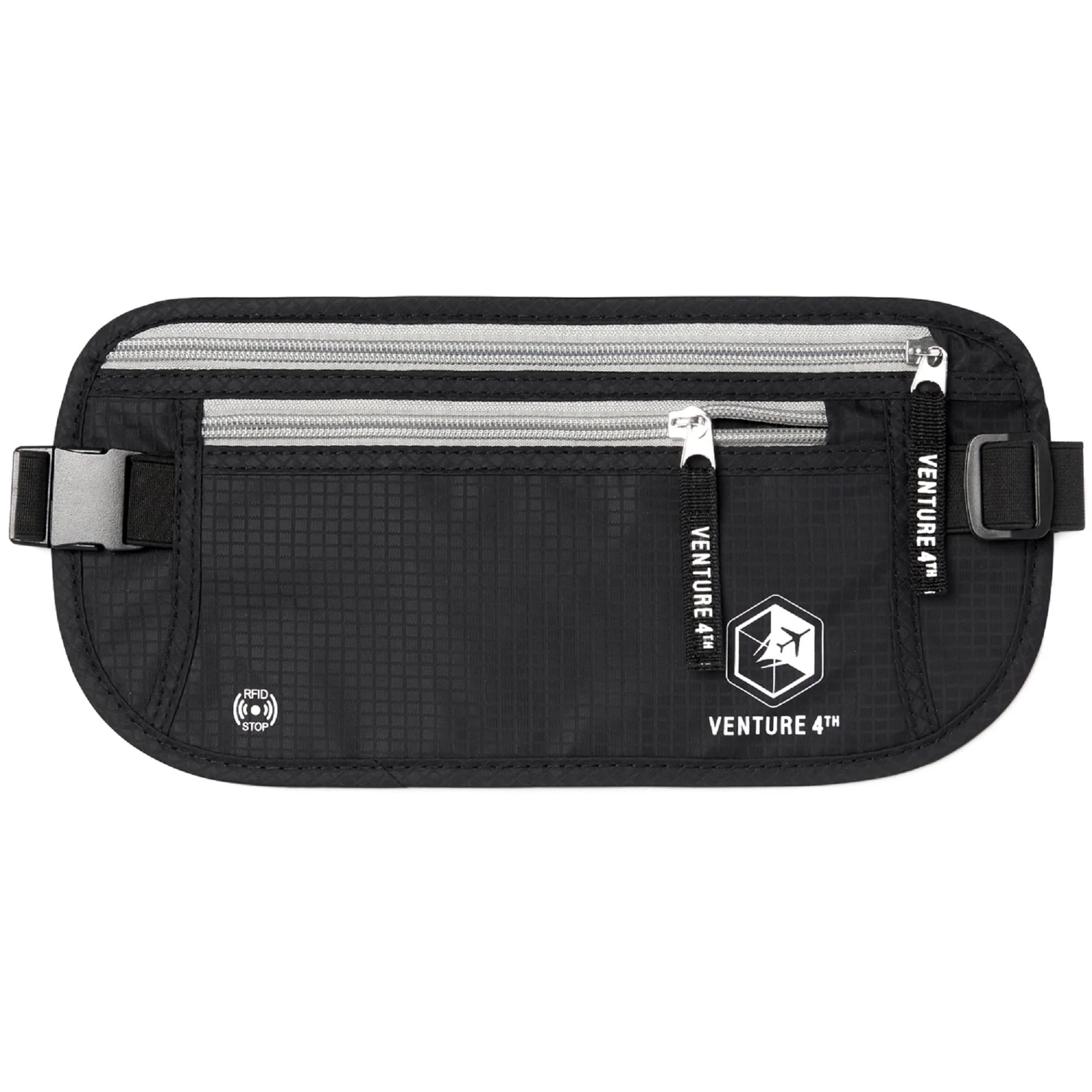 Dependable VENTURE 4TH Travel Money Belt - Slim Passport Holder RFID Blocking Travel Pouch to Protect Cash Credit Cards and Travel Documents Black Sustainable