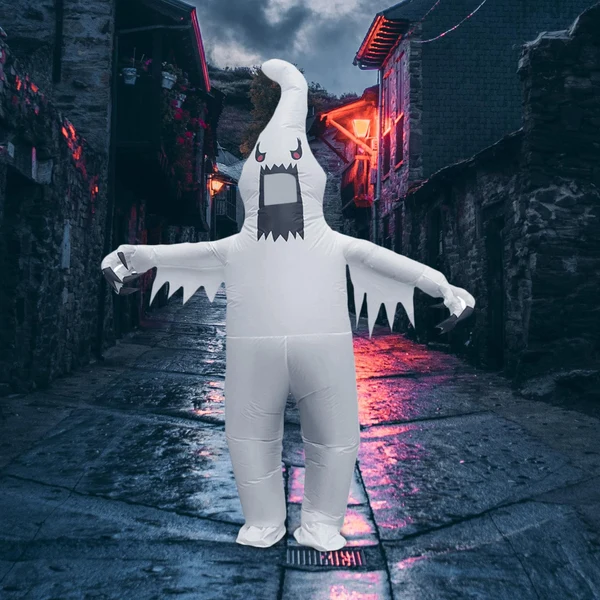 Comfortable Maxbell Halloween Inflatable Costume Holiday Fancy Dress White Specter Anime Cosplay Versatile
