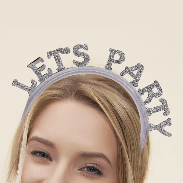 Minimalist Maxbell New Year Headband Party Hair Hoop Glitter Letter Hairband for Xmas Costume LET PARTY Dependable