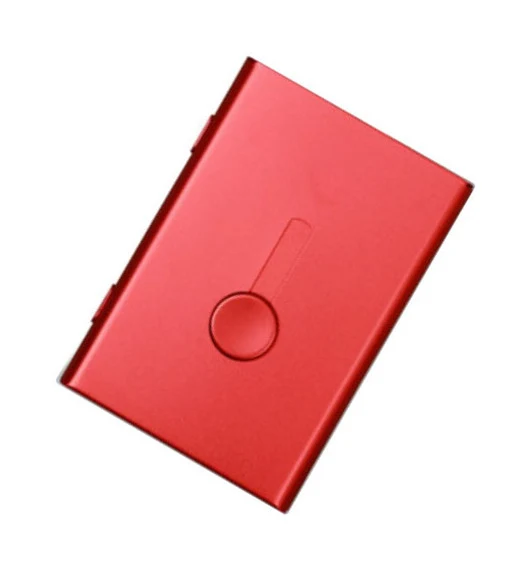 Original Design Maxbell Business Card Holder Case Metal Pocket Card Holder Name Card Red Solid