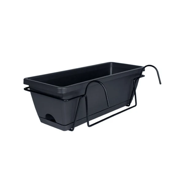 Verified Maxbell Window Planter Box Hanging Garden Planter Deck Patio Balcony Railing Planter Dark Grey Powerful